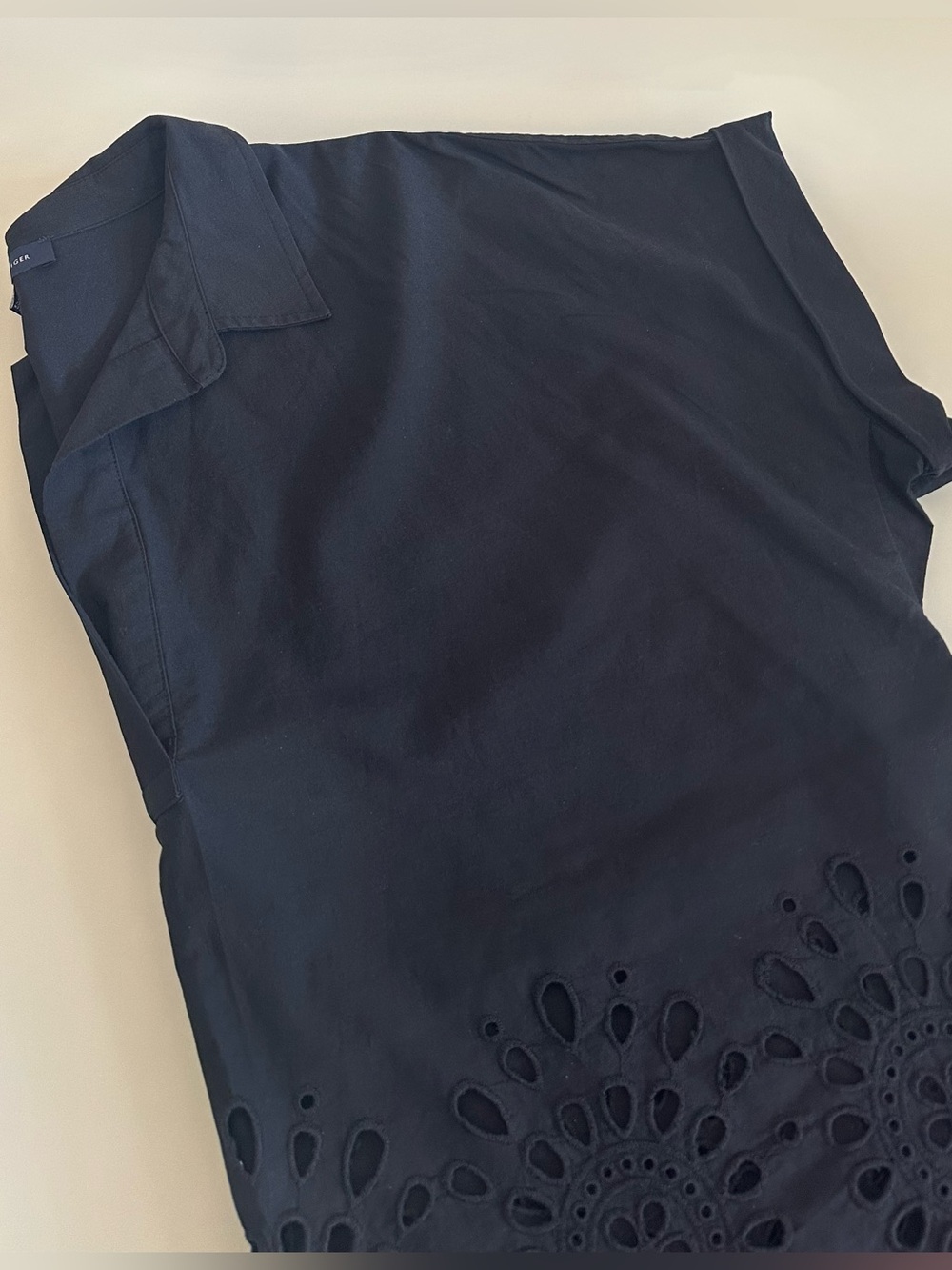 Tommy Hilfiger | Black Cotton Embroidered Blouse / Top | Size XL - Picture 5 of 16
